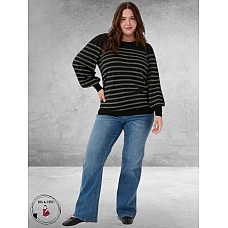 KAFFE CURVE Shirt Linia Zwart-Zilver